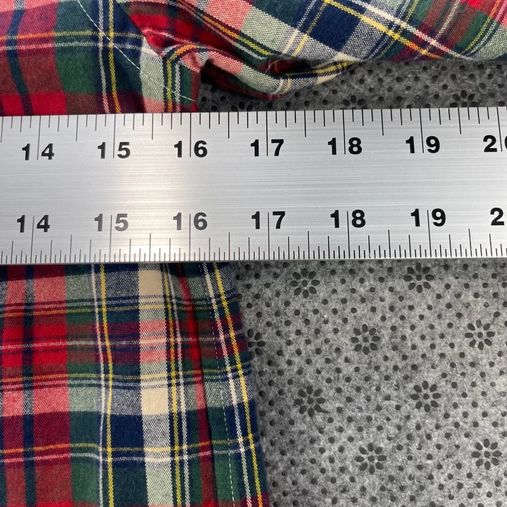 NEW Polo Ralph Lauren Boys Red Green Tartan Plaid Button Down Shirt Size M 10-12